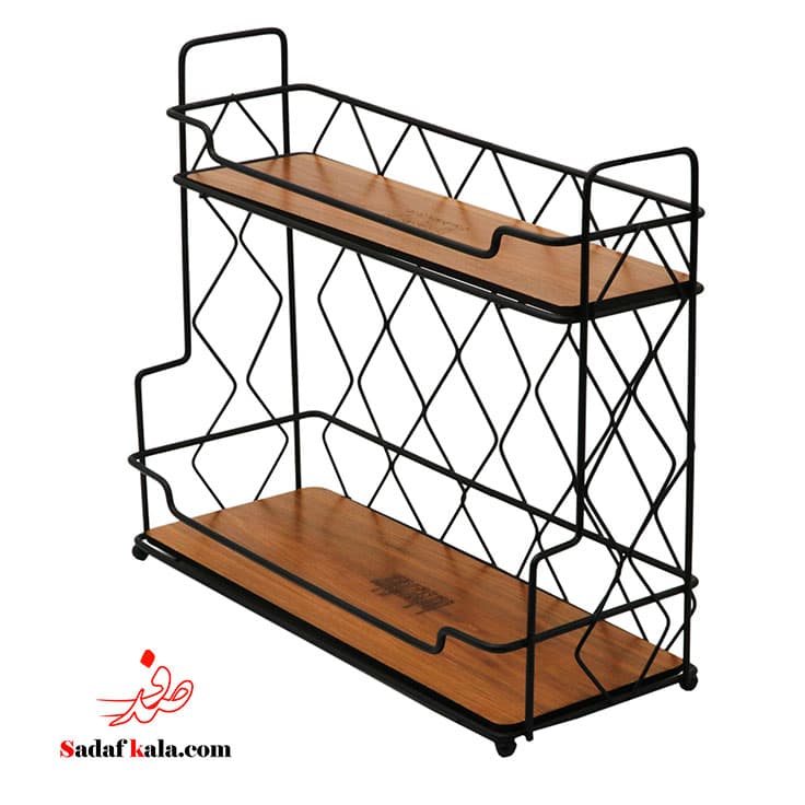 شلف ادویه دو طبقه رو میزی بزرگ مشبک بهساز فلز(4)/101085 — تصویر ۲