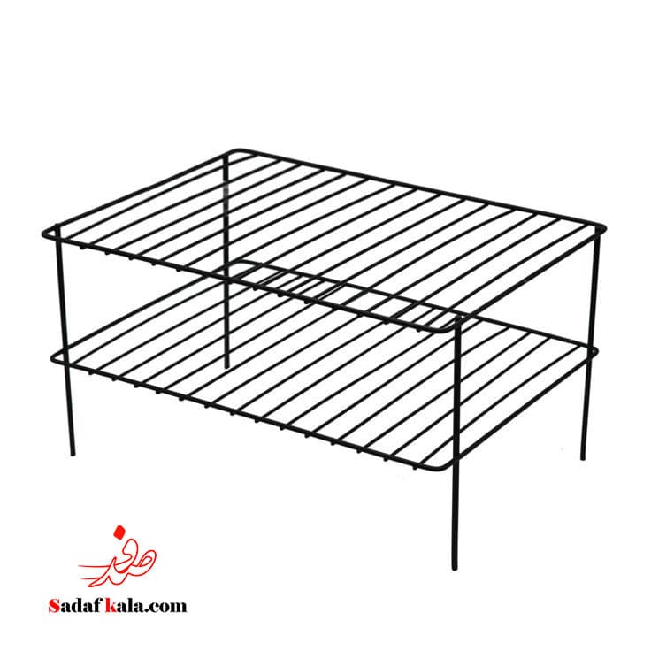 راف 2 طبقه کابینتی مشکی بهساز فلز(20)/10025 — تصویر ۲