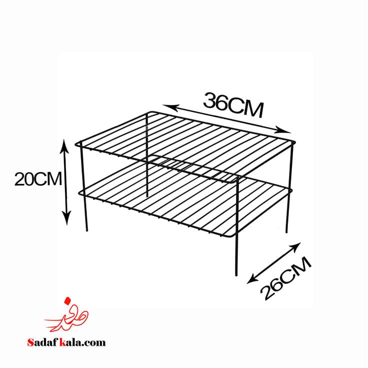 راف یک طبقه کابینتی مشکی بهساز فلز(32)/10028 — تصویر ۴