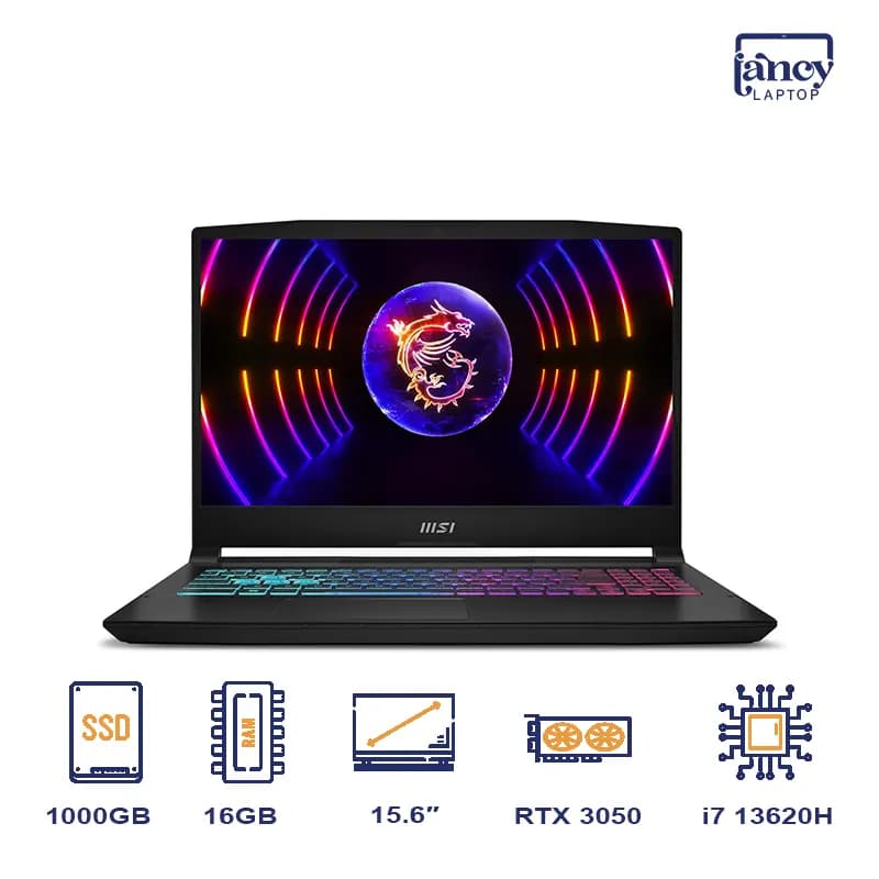 لپ تاپ گیمینگ 15.6 اینچی ام اس آی Katana 15 Core i7-13620H 16GB DDR5 1000GB NVMe SSD NVIDIA GeForce RTX 3050 6GB GDDR6 144Hz