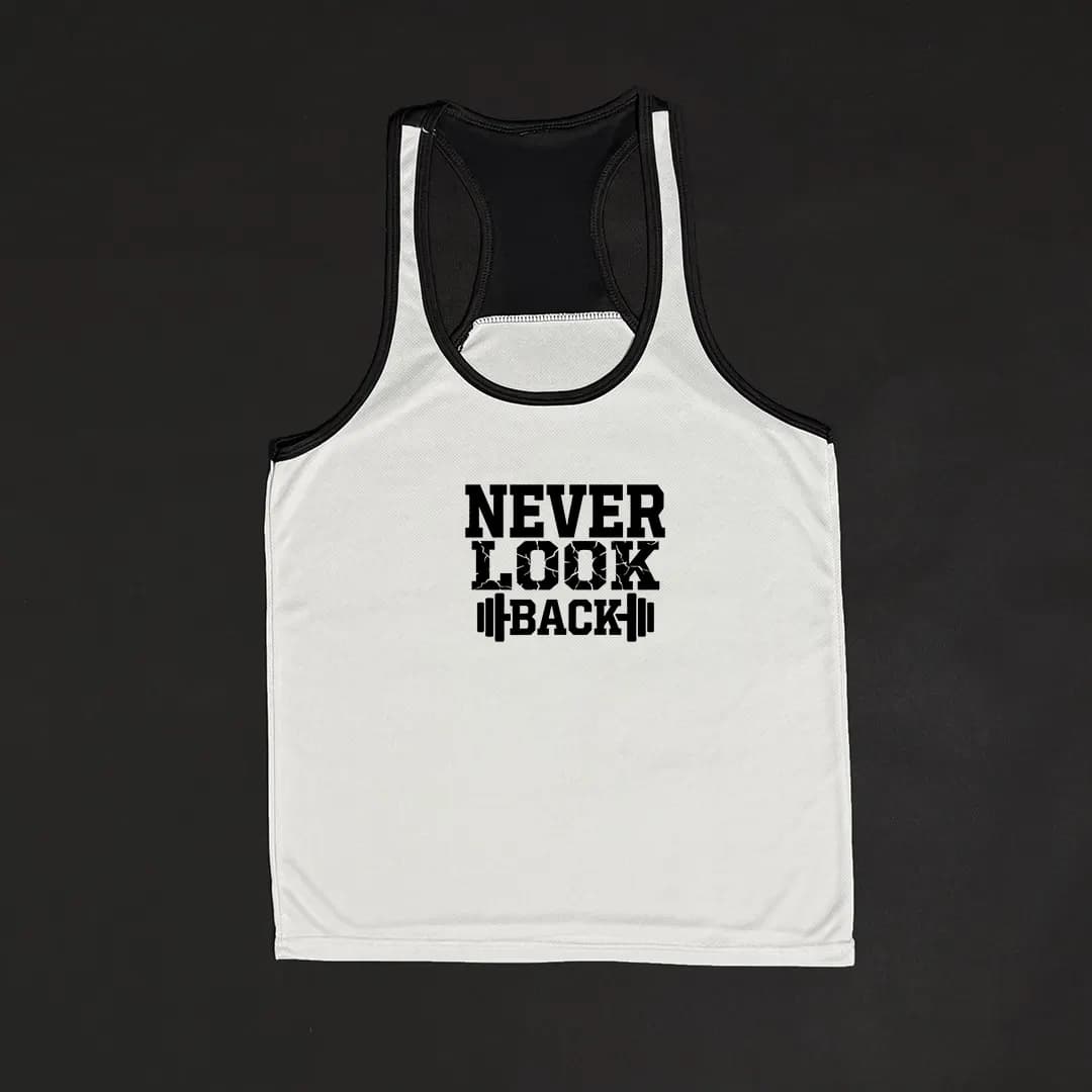 رکابی بدنسازی مردانه NEVER LOOK BACK — تصویر ۴