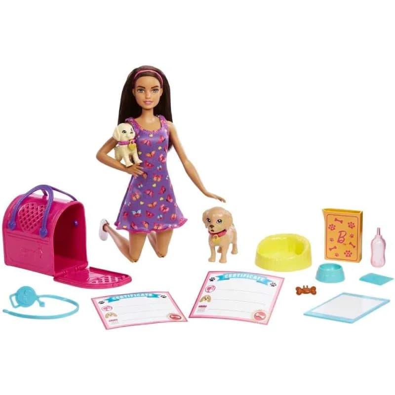 عروسک باربی مدل Barbie Pup Adoption Doll کدHKD86MAT