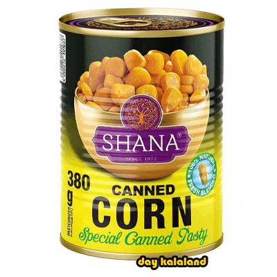 کنسرو قوطی ذرت شیرین 380 گرمی شانا( دو تا بخری سه تا میبری)