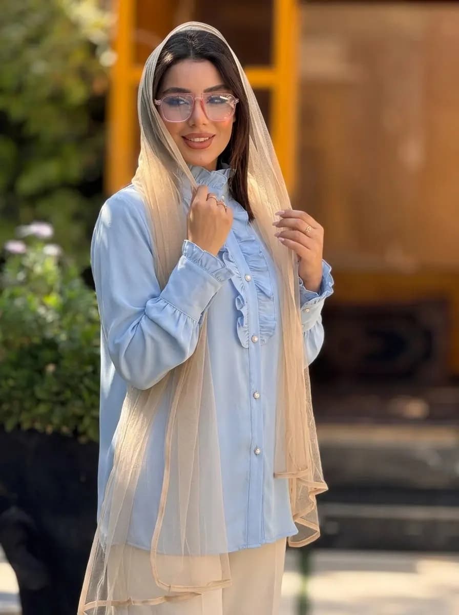 شومیز کرپ حریر شاین — تصویر ۶