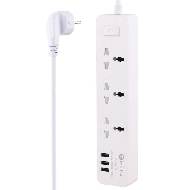 چندراهی برق پرووان مدل PPS615U | 3 پریز و 3 پورت USB با کابل 1.8 متری — تصویر ۳