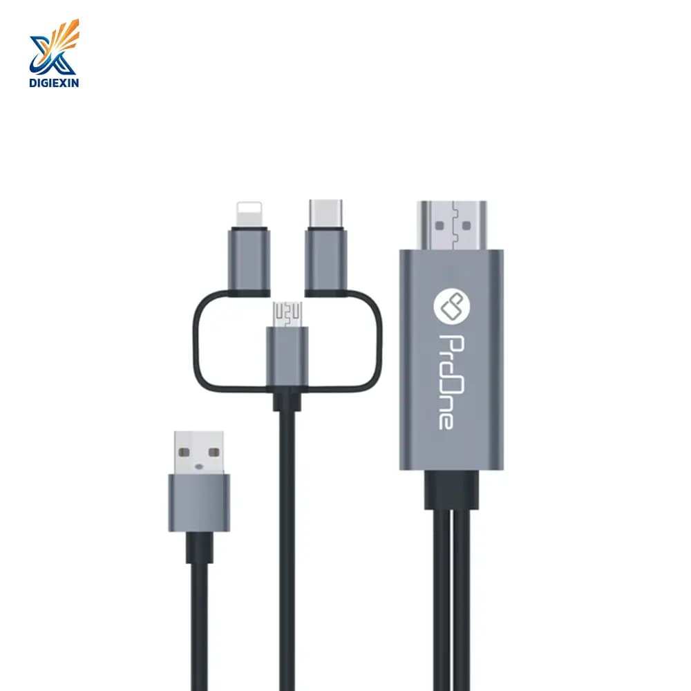 کابل تبدیل HDMI به microUSB / USB-C / لایتنینگ پرووان مدل PCH70