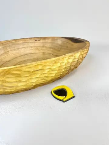 ظرف میوه خوری چوبی بیضی متوسط پشت تراش — تصویر ۳