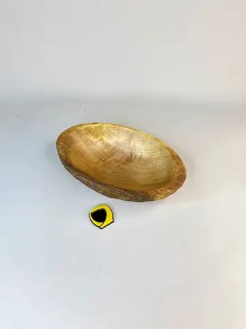 ظرف میوه خوری چوبی بیضی کوچک پشت تراش — تصویر ۲