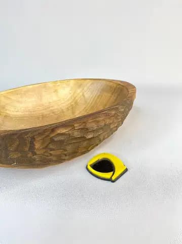 ظرف میوه خوری چوبی بیضی کوچک پشت تراش — تصویر ۳