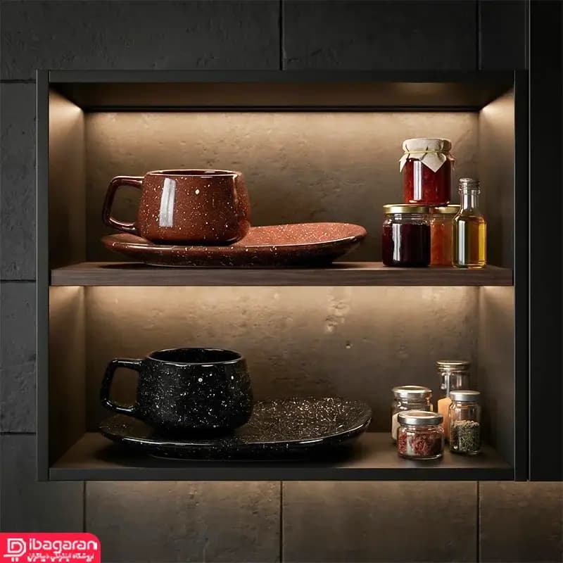 فنجان لاته خوری زیره دار ماربل