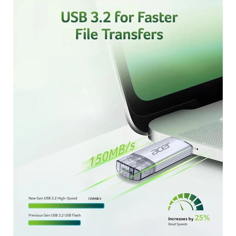 فلش مموری 32 گیگ ایسر مدل UT300 OTG Type-C — تصویر ۴