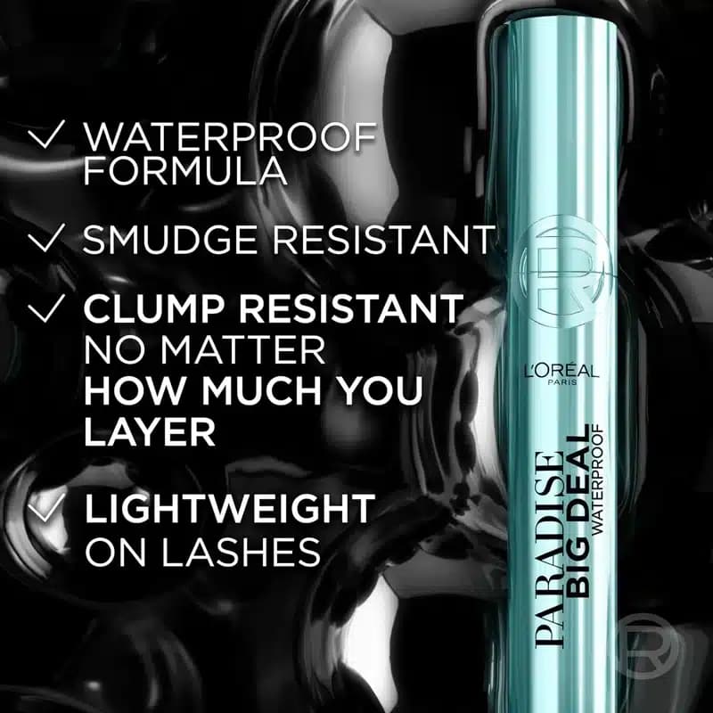 ریمل حجم دهنده و بلند کننده ضدآب لورآل Loreal مدل Paradise Big Deal Waterproof Mascara — تصویر ۳