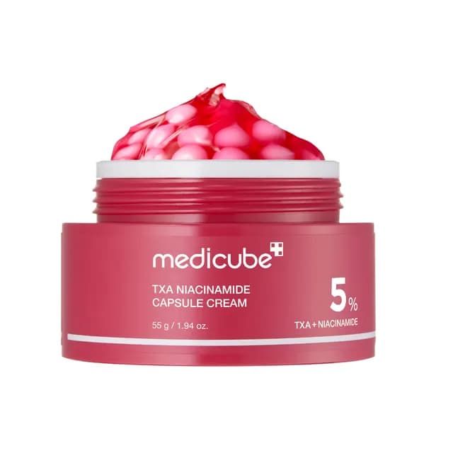 کرم کپسولی ضد لک و روشن‌کننده ترانگزامیک اسید و نیاسینامید مدیکیوب Medicube TXA Niacinamide Capsule Cream حجم 55 گرم