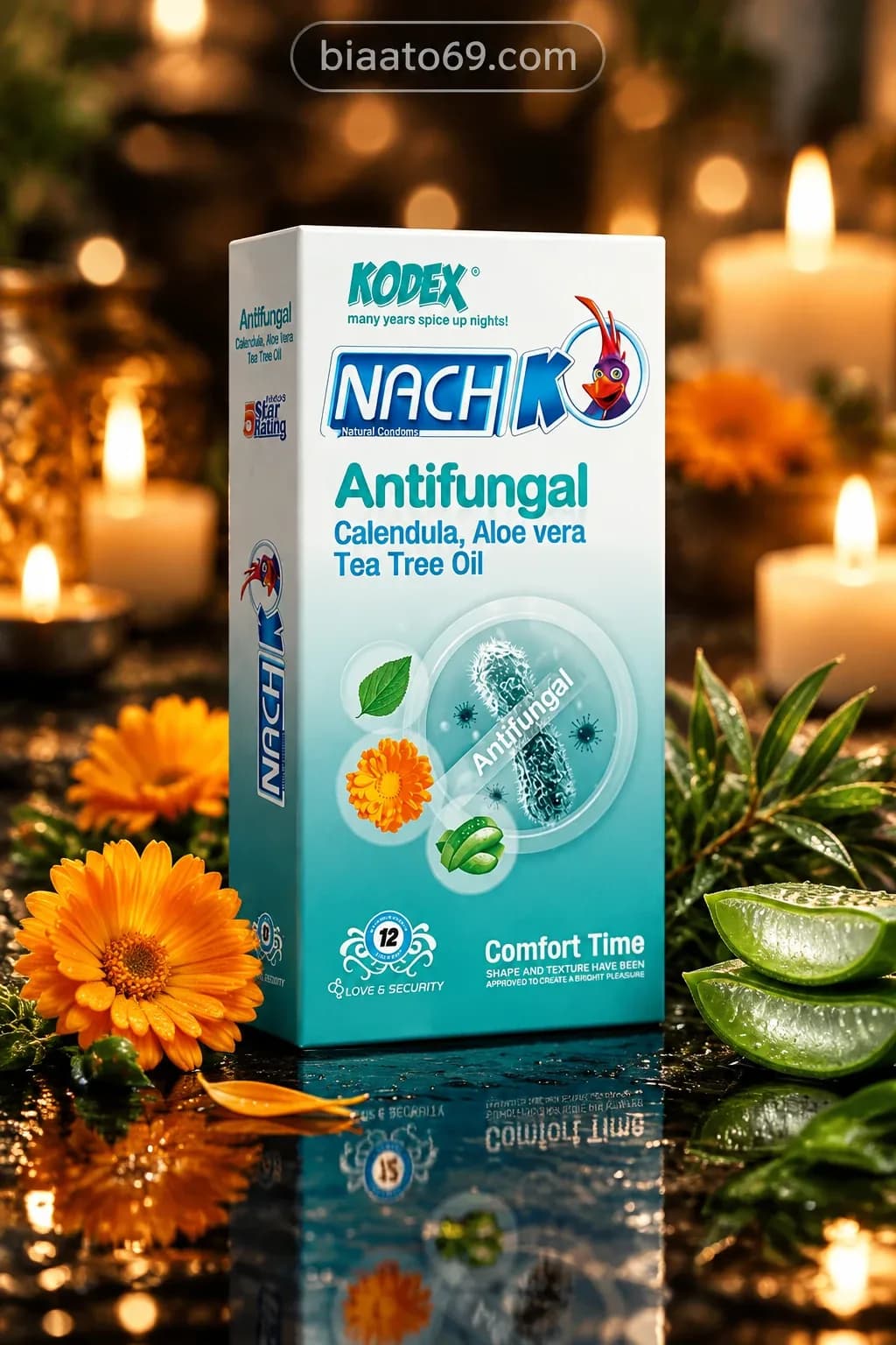 کاندوم ضد قارچ کدکس مدل آنتی فونگال (Kodex Antifungal) بسته ۱۲ عددی