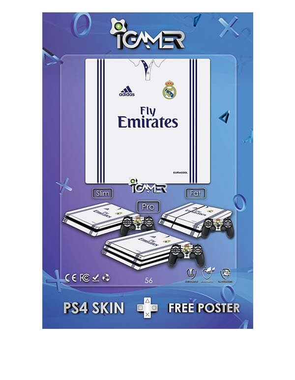 اسکین برچسب برای PS4 طرح Real Madrid