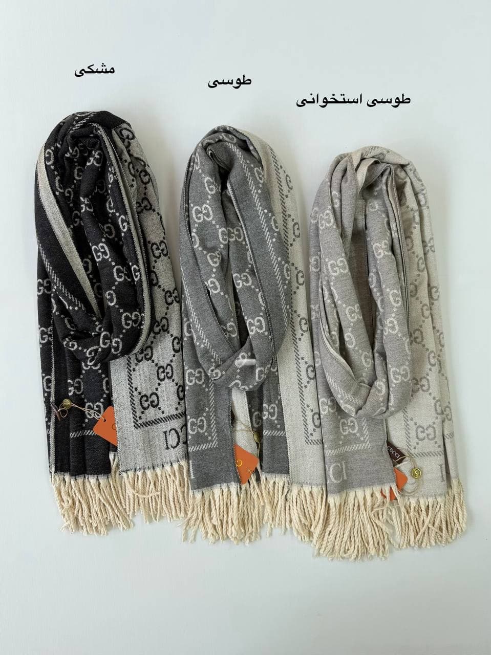 شال موهر گوچی دو رو مسترکوالیتی وارداتی کد ۳40 — تصویر ۸