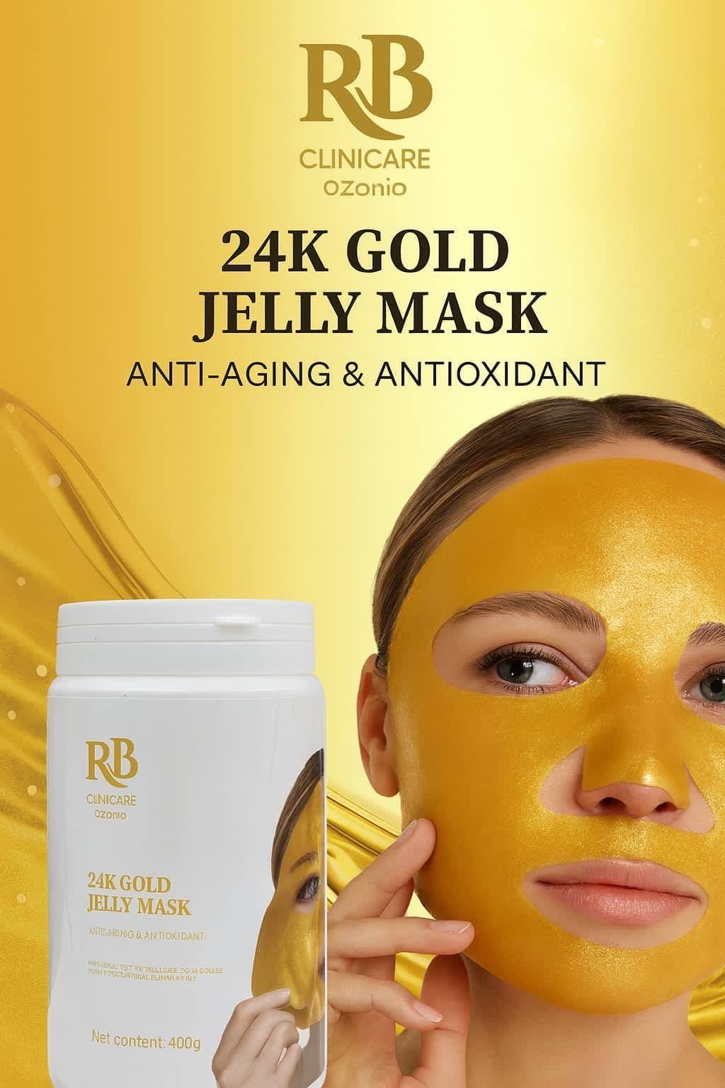 ماسک هیدروژلی طلا 24K اربی کلینیکر (ریوبلو) 400 گرمی — تصویر ۳