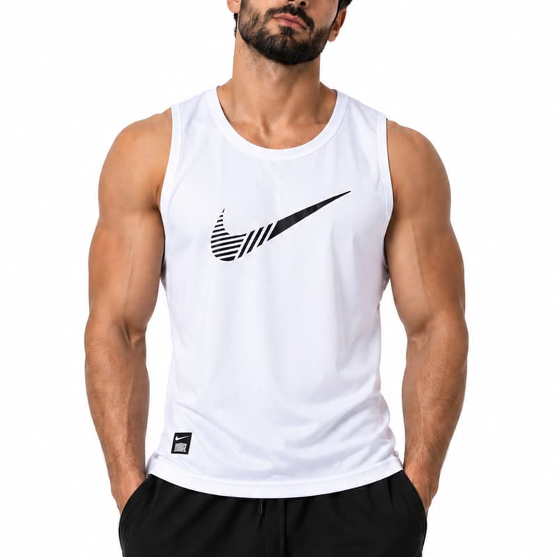 رکابی ورزشی مردانه نایک مدل DS-Dri Fit-5G0689 سفید