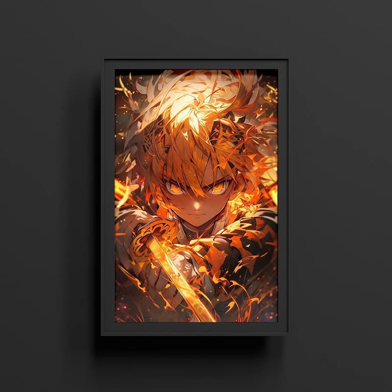 متال پوستر زنیتسو از انیمه شیطان کش Demon Slayer با کد A-07 — تصویر ۲