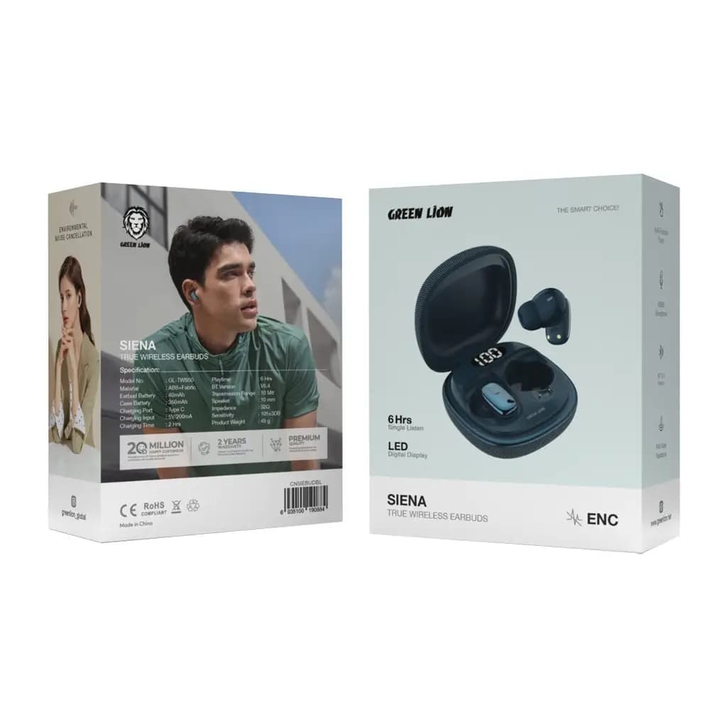 هندزفری بلوتوث سینا گرین لاین Green Lion Siena True Wireless Earbuds — تصویر ۸