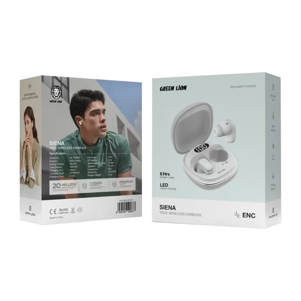 هندزفری بلوتوث سینا گرین لاین Green Lion Siena True Wireless Earbuds — تصویر ۷