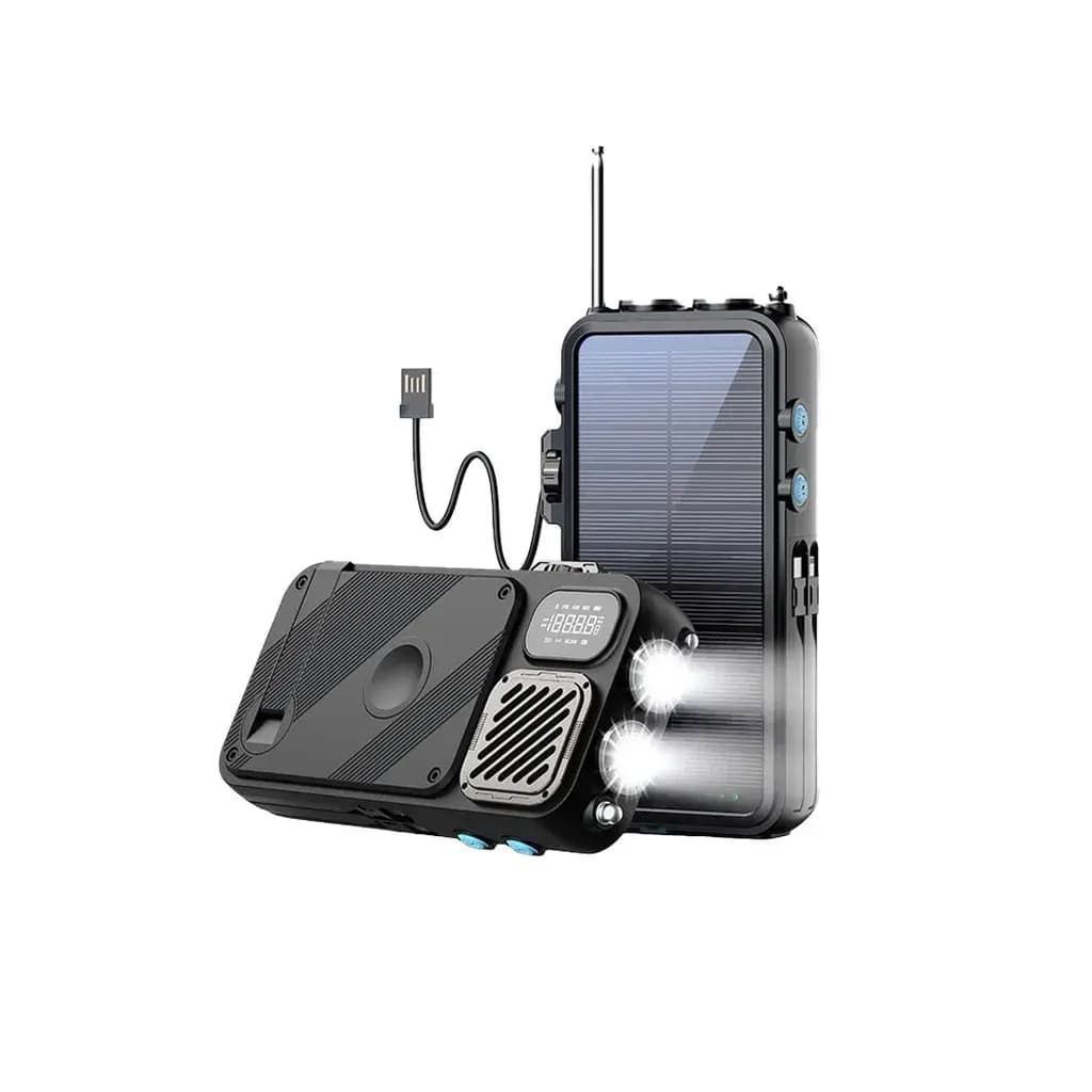 پاوربانک خورشیدی 16000 و اسپیکر بلوتوث و رادیو پاورولوژی مدل Powerology Solar Power Bank with FM Radio ppA49