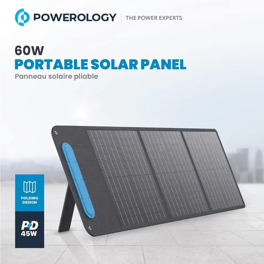 پنل خورشیدی قابل حمل 60 وات پاورولوژی Powerology 60W Portable Solar Panel — تصویر ۲