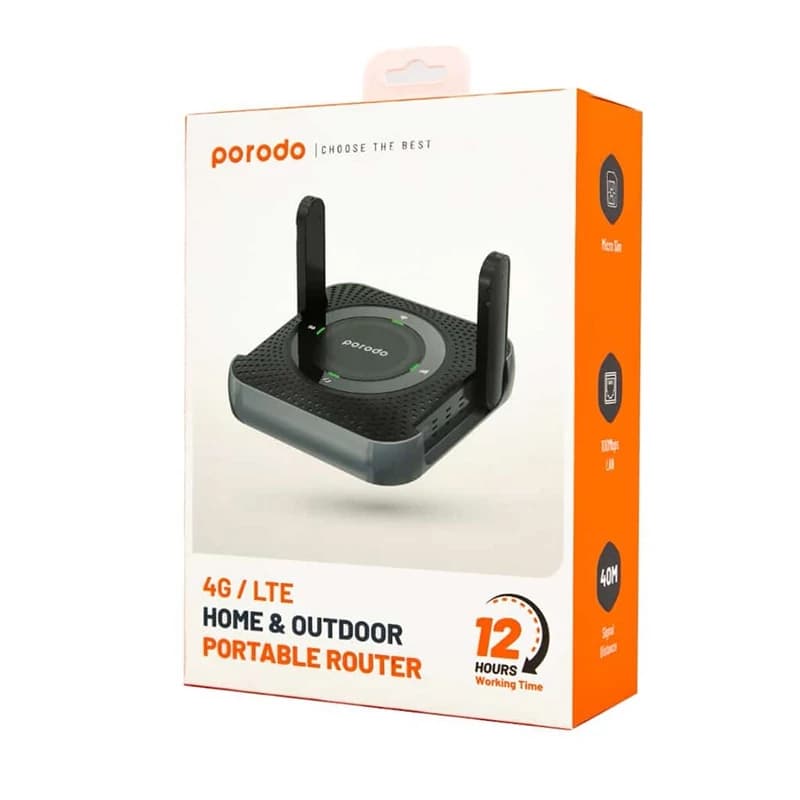 مودم رومیزی سیم کارتی پرودو مدل Porodo 4G / LTE Home & Outdoor PD-4GCPMF-BK — تصویر ۳