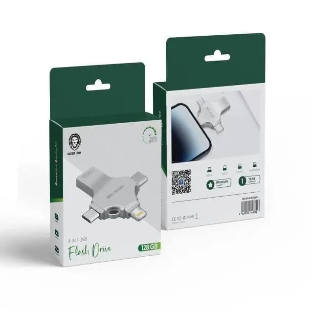 فلش درایو 4 در 1 گرین لاین Green Lion 4-in-1 USB Flash 128GB GN4IN1USB128SL — تصویر ۲