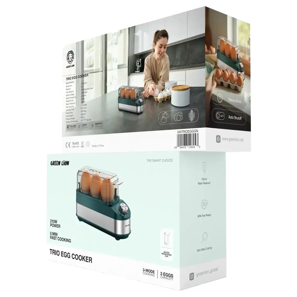 تخم مرغ پز سه تایی گرین لاین Green Lion Trio Egg Cooker GNTRIOEGGGN — تصویر ۳