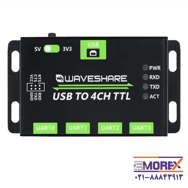 مبدل صنعتی ویوشیر | WAVESHARE مدل USB TO 4CH TTL — تصویر ۴