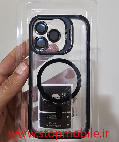 قاب آیفون 16 پرو – IPHONE 16 PRO مدل مگ سیف دار شفاف دور رنگی با گلس لنز برند JOYPRODO A SERIES — تصویر ۲