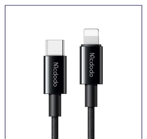 کابل شارژ مک دودو مدل CA-2760 از نوع ( تایپ سی ) به ( لایتنینگ ) با خروجی 6 آمپر 1.2 متری — تصویر ۳