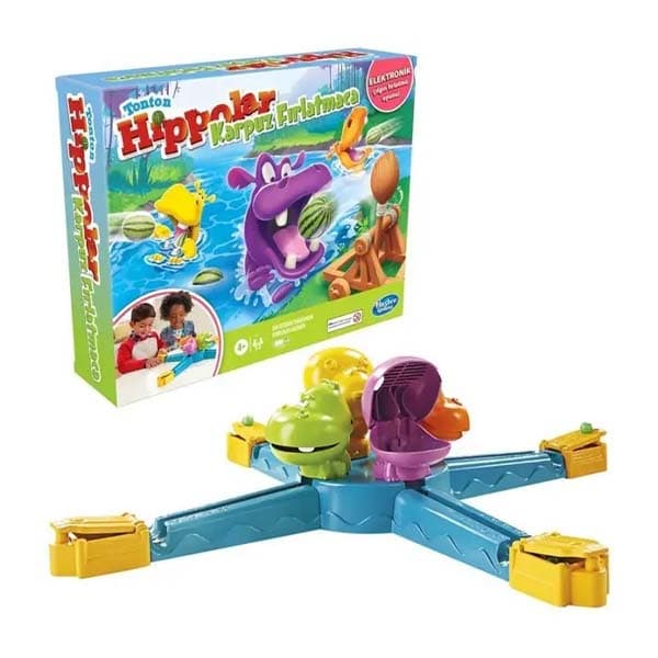 بازی فکری هاسبرو مدل Tonton Hippos Watermelon Toss کد E9707 — تصویر ۳