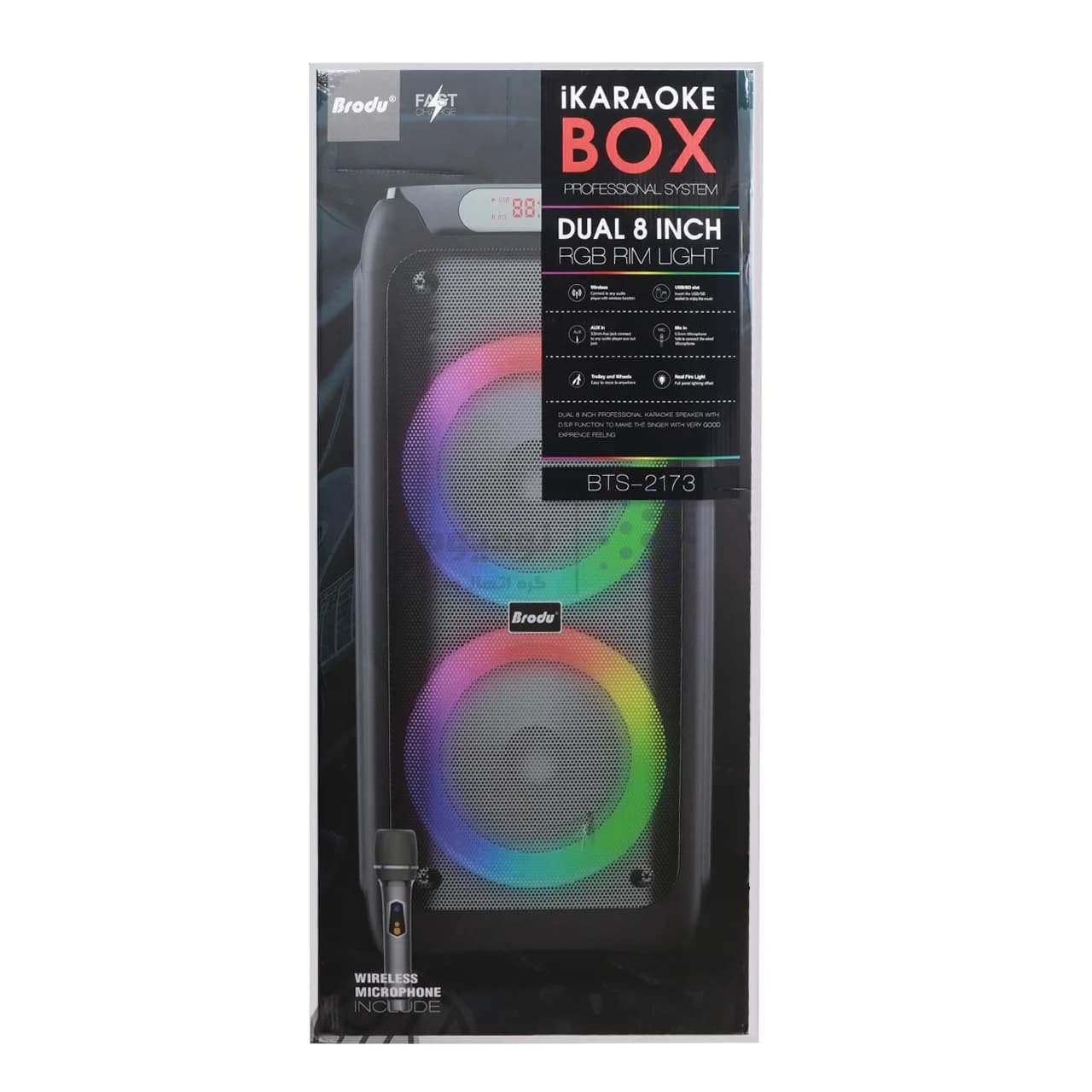 اسپیکر 70W بی سیم Brodu مدل BTS-2173 – مشکی — تصویر ۶