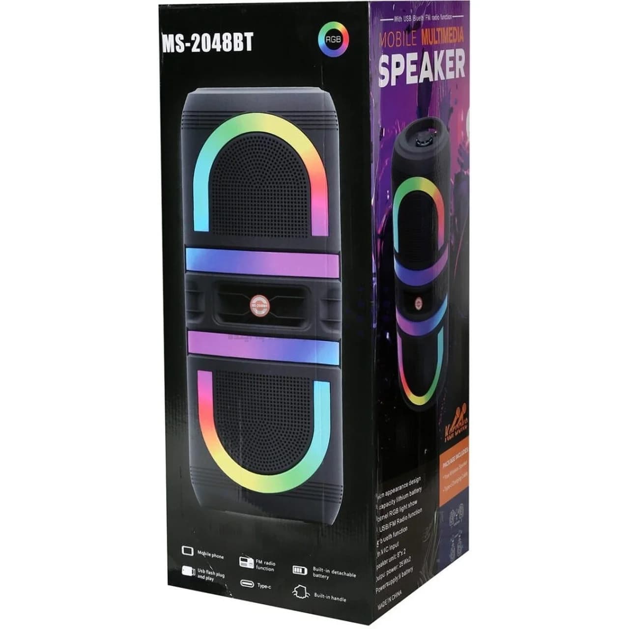 اسپیکر بی سیم مدل MS-2048BT – مشکی – MMS (گارانتی شش ماهه YA) — تصویر ۶