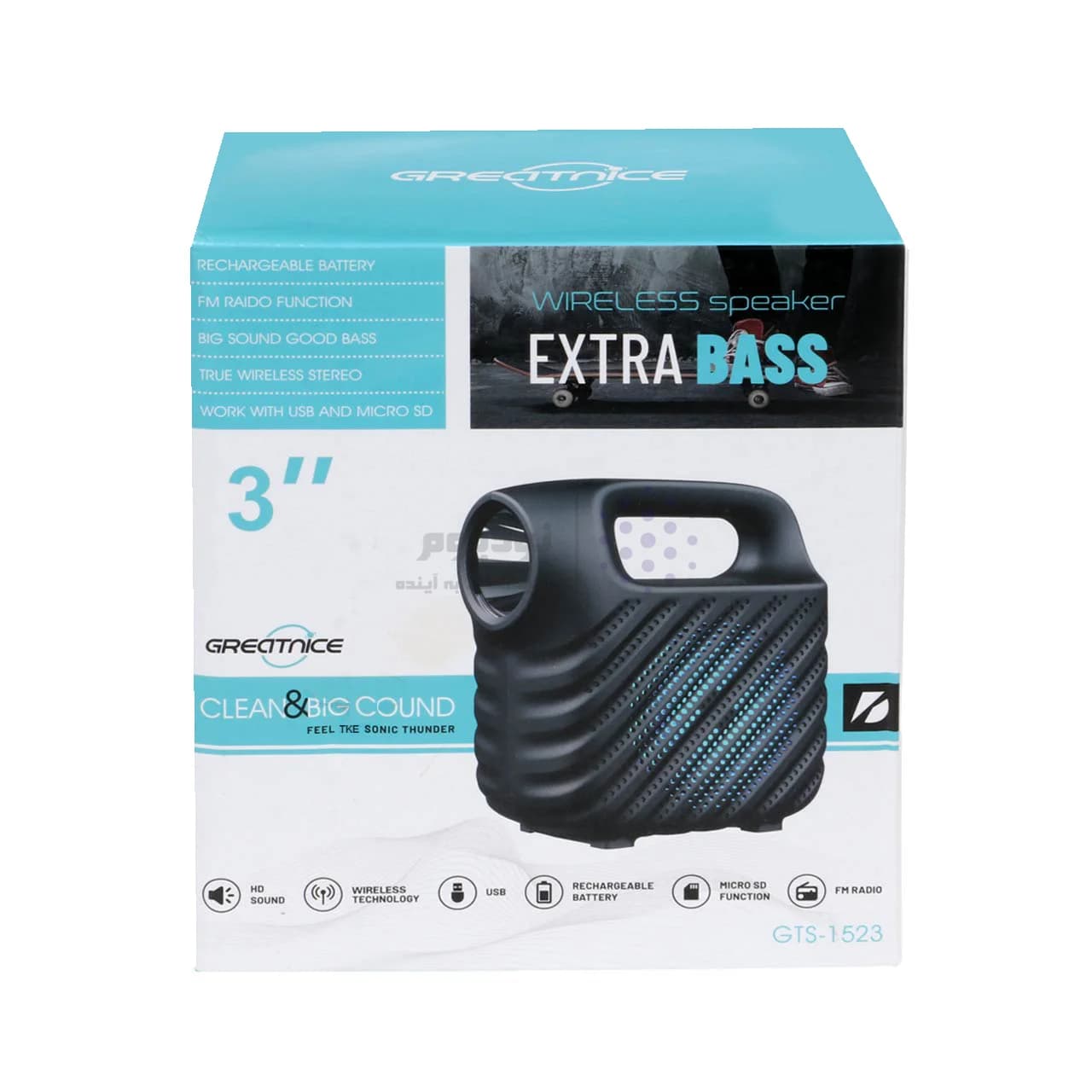اسپیکر 5W بی سیم EXTRA BASS مدل GTS-1523 – مشکی — تصویر ۶