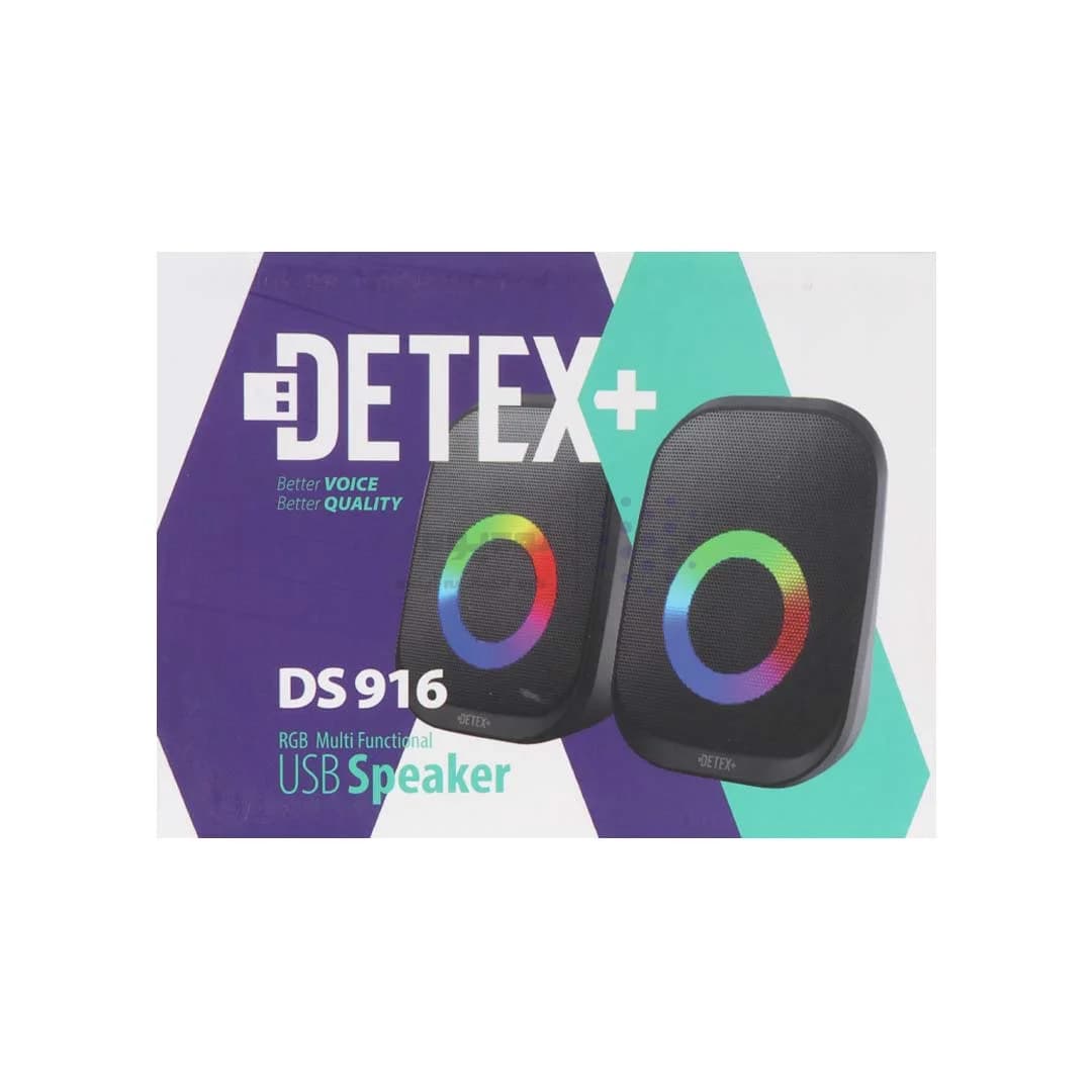 اسپیکر دوتکه رومیزی +DETEX مدل DS916 – مشکی — تصویر ۲