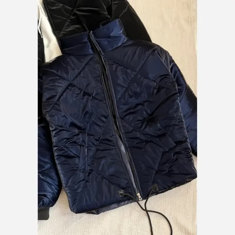 کاپشن سیلیکونی زنانه پشم شیشه گرم بالا سایز 38 تا 46 سرمه ای و مشکی — تصویر ۶