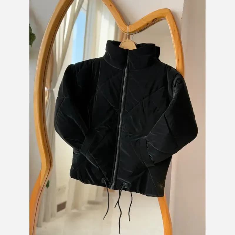 کاپشن سیلیکونی زنانه پشم شیشه گرم بالا سایز 38 تا 46 سرمه ای و مشکی — تصویر ۵