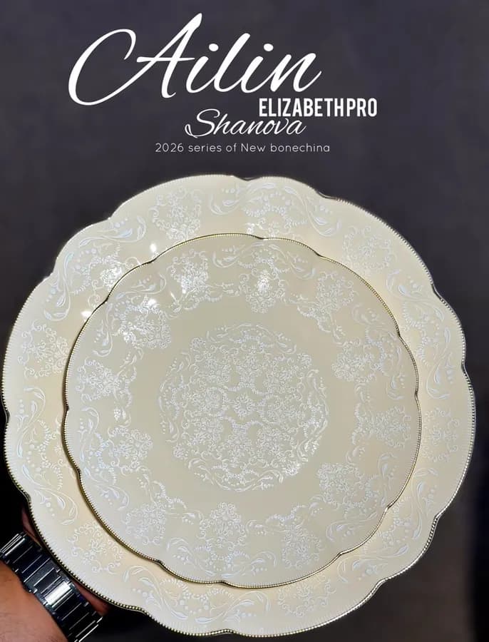 سرویس چینی الیزابت پرو طرح شانوا 18 نفره 132 پارچه چینی توس ژانوس قالب آیلین