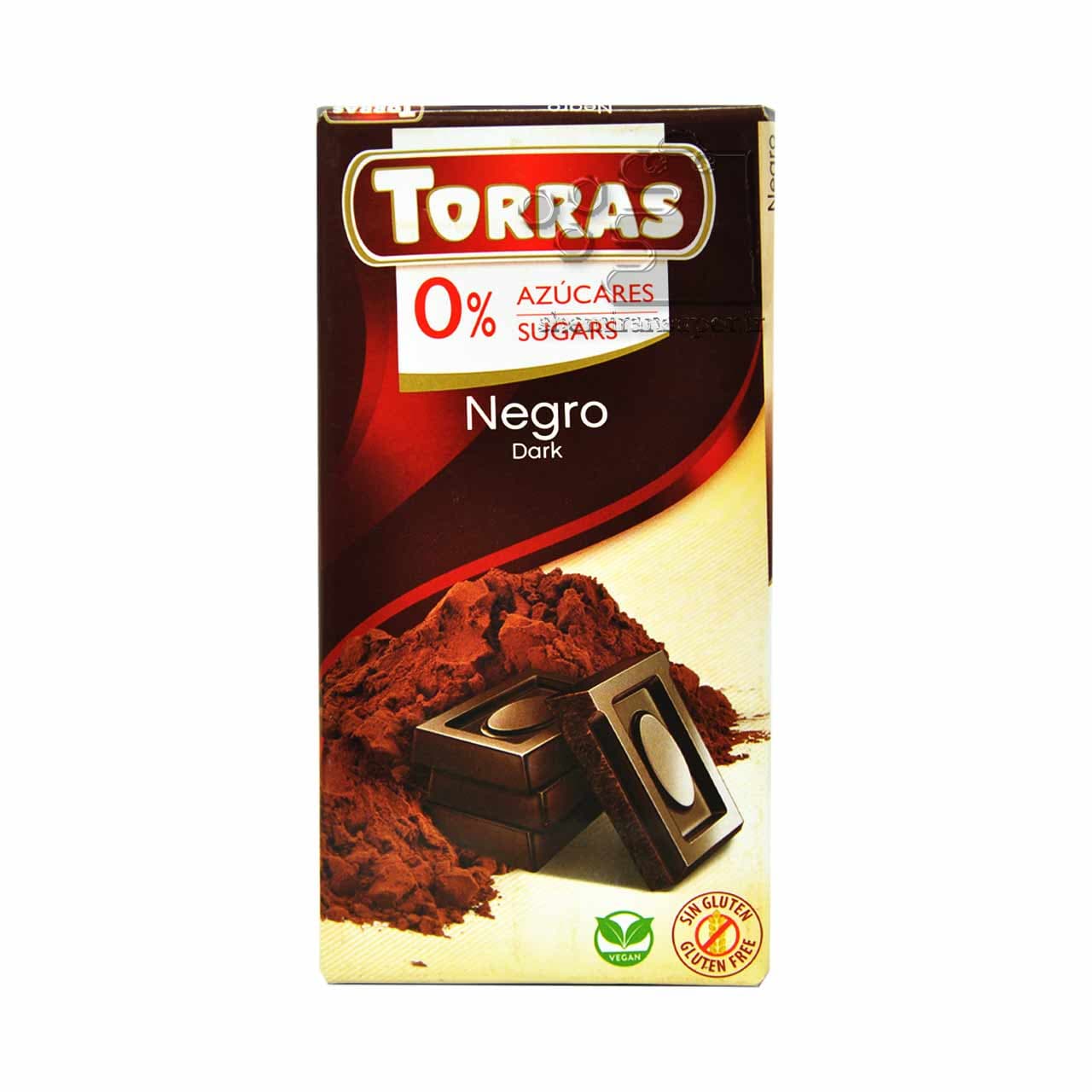 شکلات تلخ ( بدون گلوتن / بدون شکر / وگان ) ۷۵ گرم توراس – torras