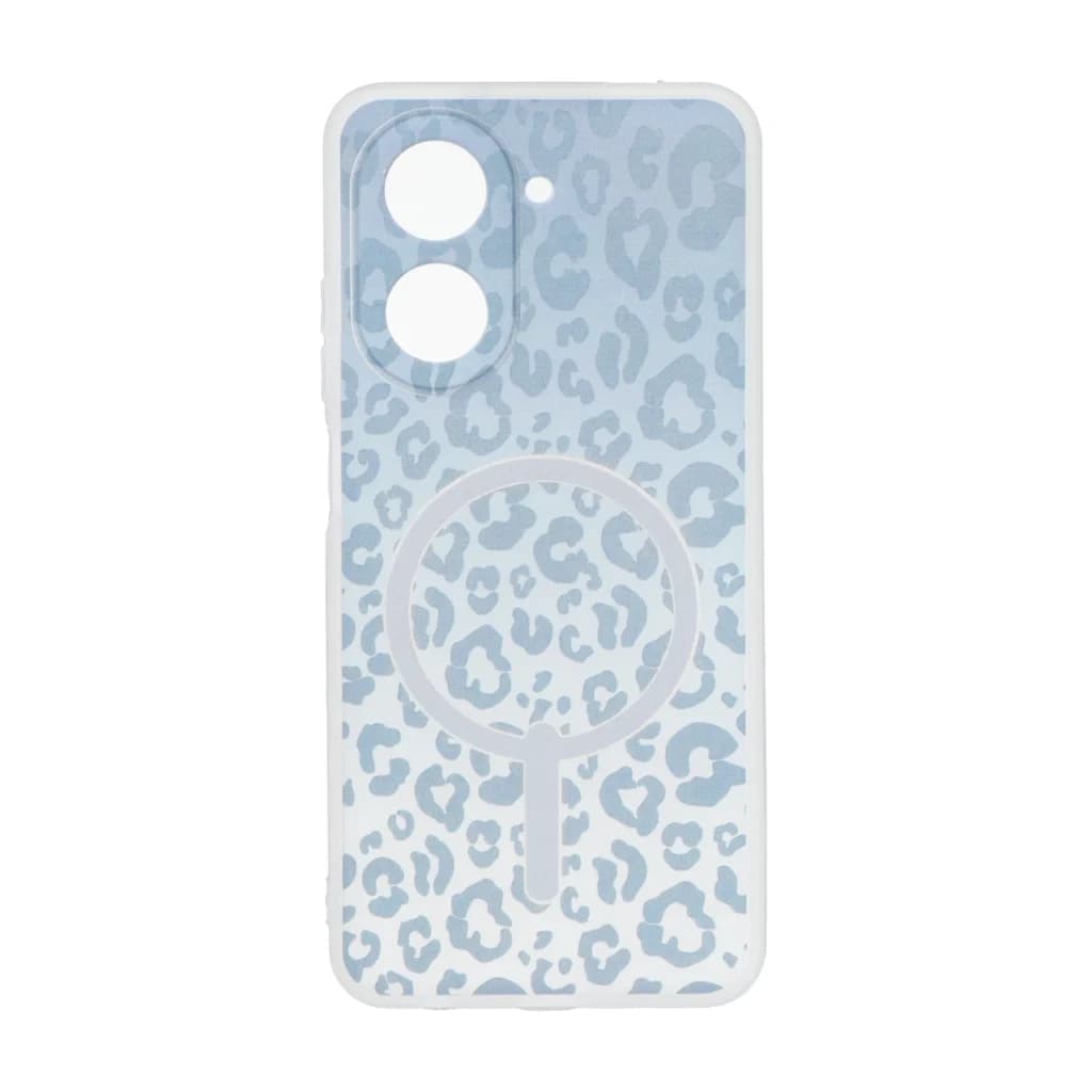 قاب ژله ای پلنگی طرح مگ سیف دور مات محافظ لنزدار Xiaomi Redmi A5 / Poco C71 – خاکستری — تصویر ۲