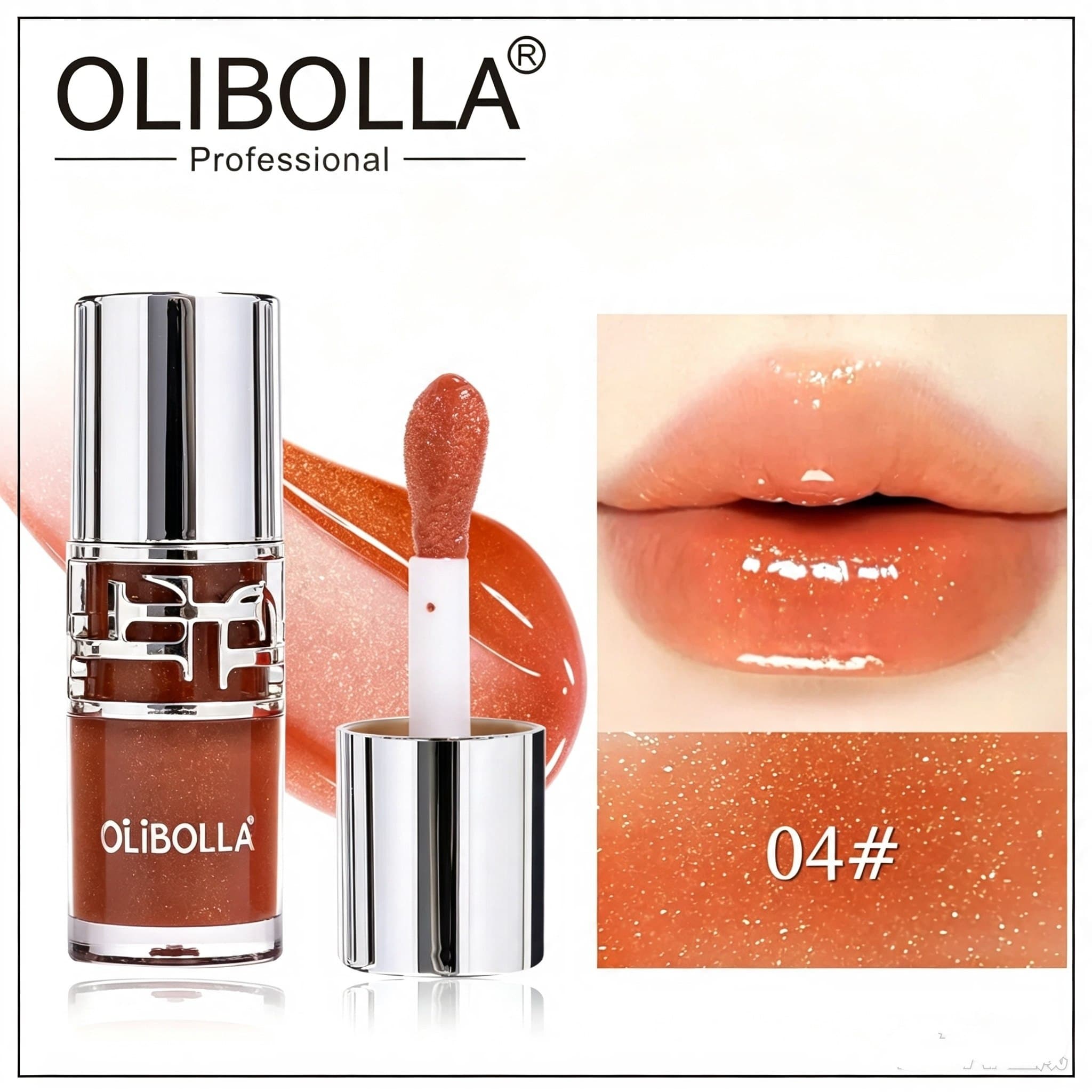 گلاس لب شاین اولیبولا Olibolla | برق لب براق در ۶ رنگ جذاب با الهام از سبک YSL — تصویر ۷