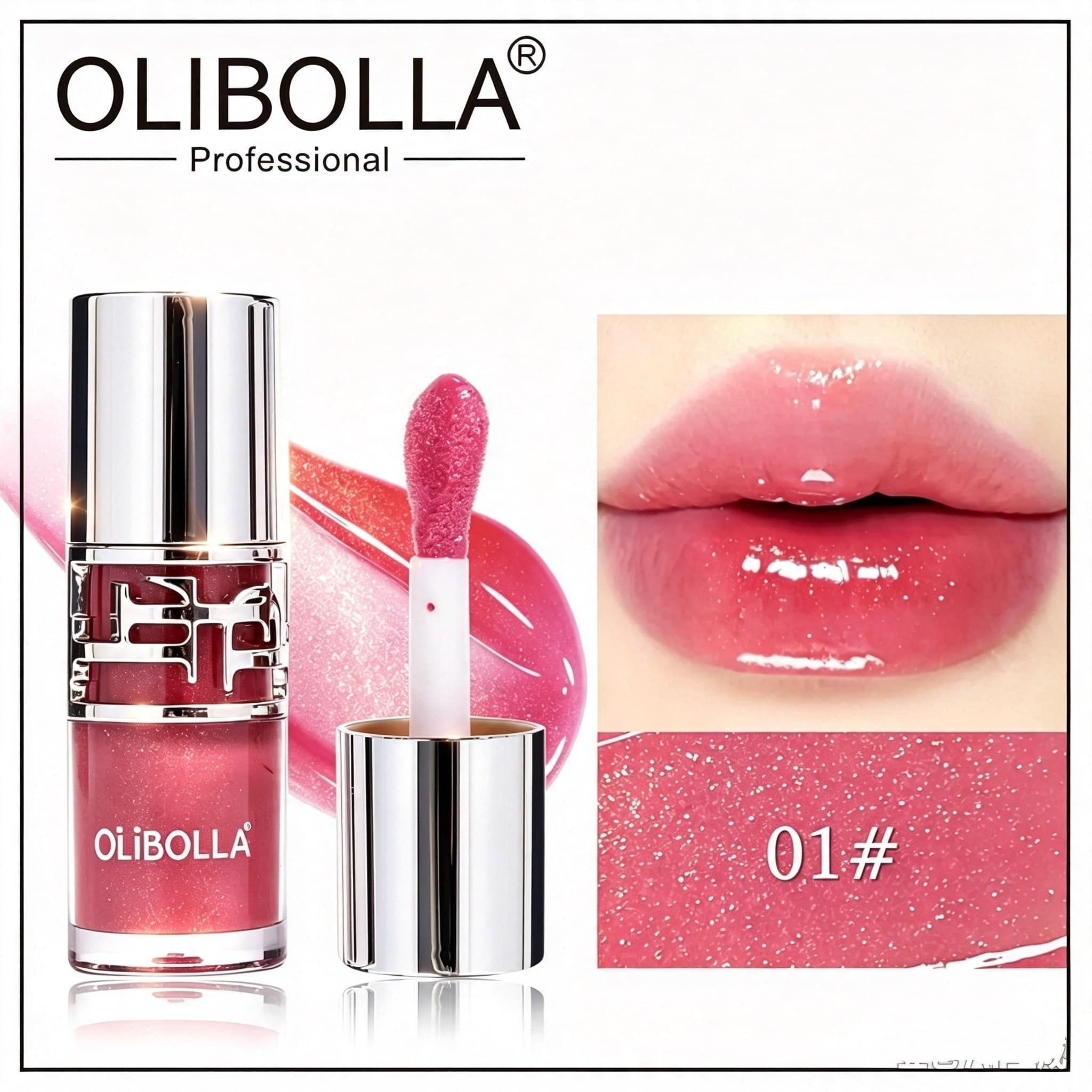 گلاس لب شاین اولیبولا Olibolla | برق لب براق در ۶ رنگ جذاب با الهام از سبک YSL — تصویر ۴