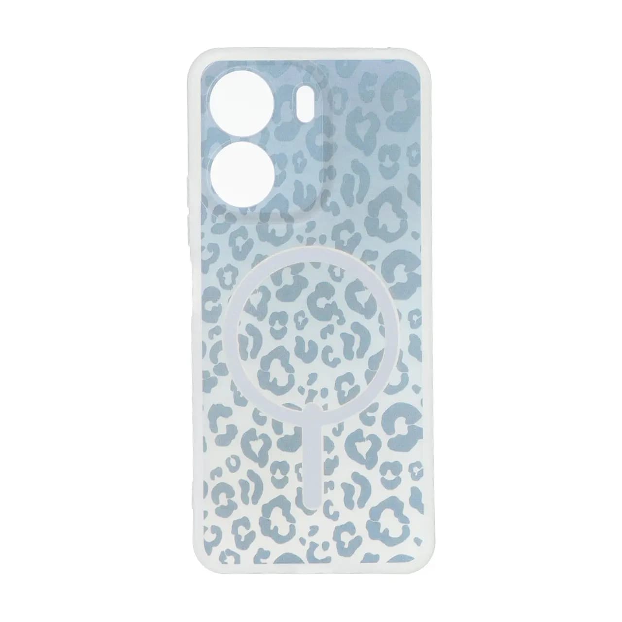 قاب ژله ای پلنگی طرح مگ سیف دور مات محافظ لنزدار Xiaomi Redmi 13C / Poco C65 – خاکستری