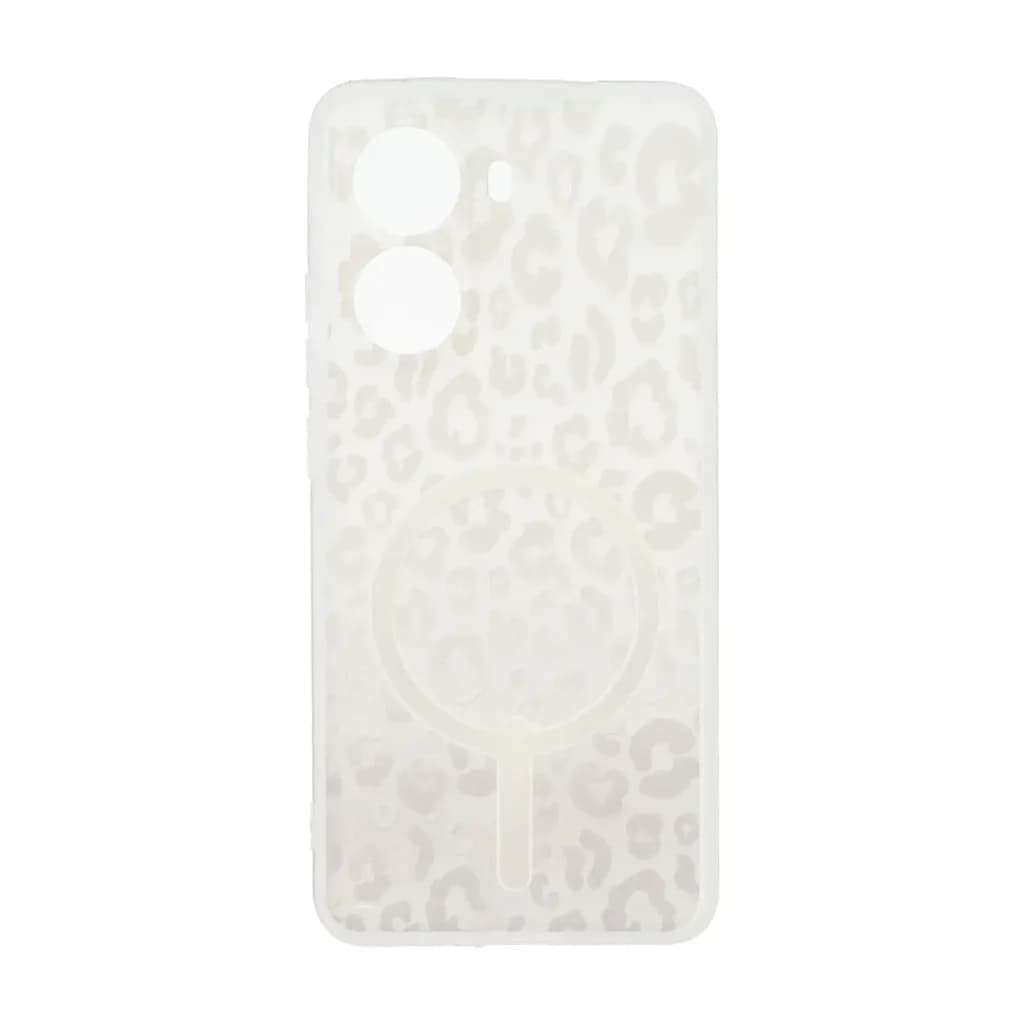 قاب ژله ای پلنگی طرح مگ سیف دور مات محافظ لنزدار Xiaomi Poco X7 Pro – کرم — تصویر ۲