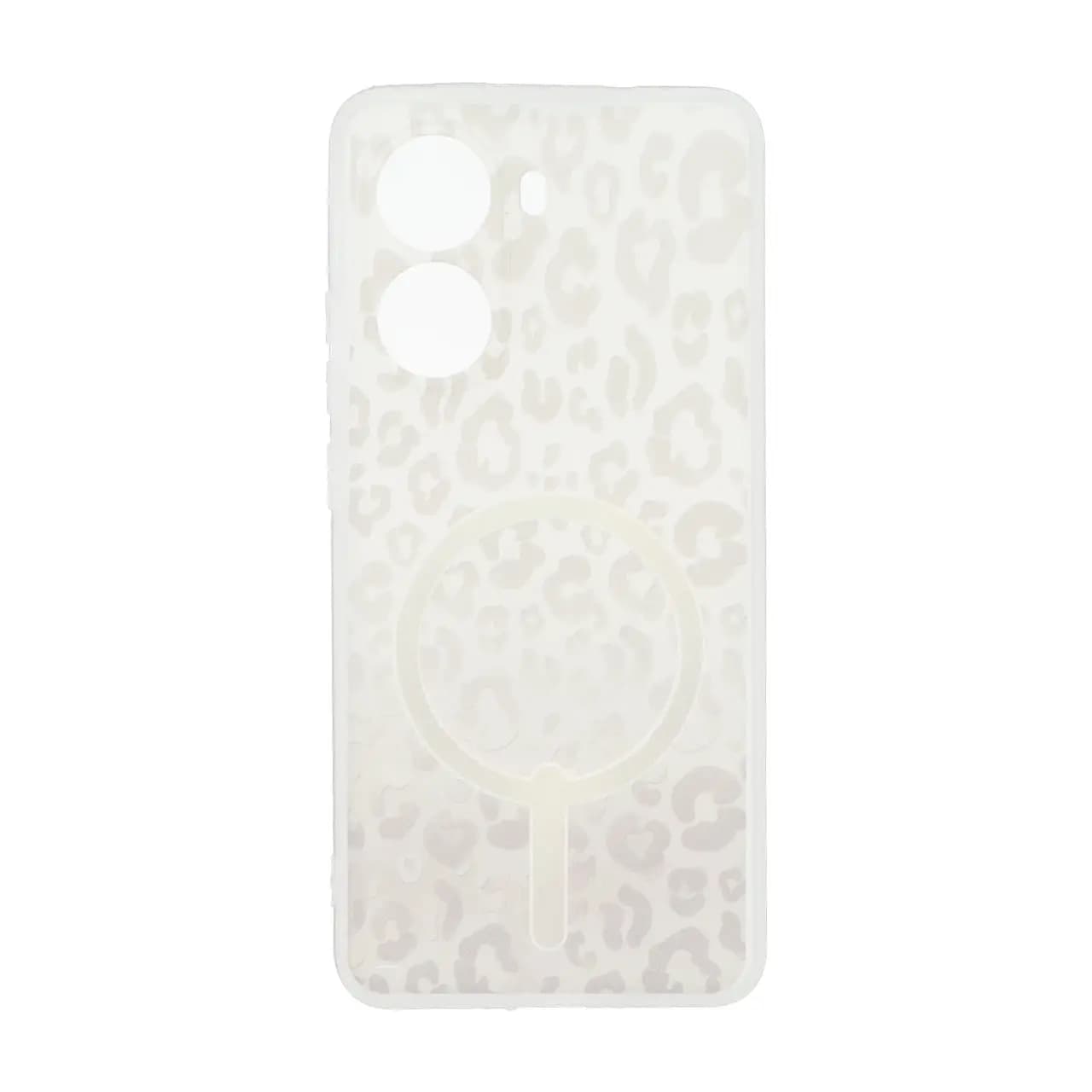 قاب ژله ای پلنگی طرح مگ سیف دور مات محافظ لنزدار Xiaomi Poco X7 Pro – کرم