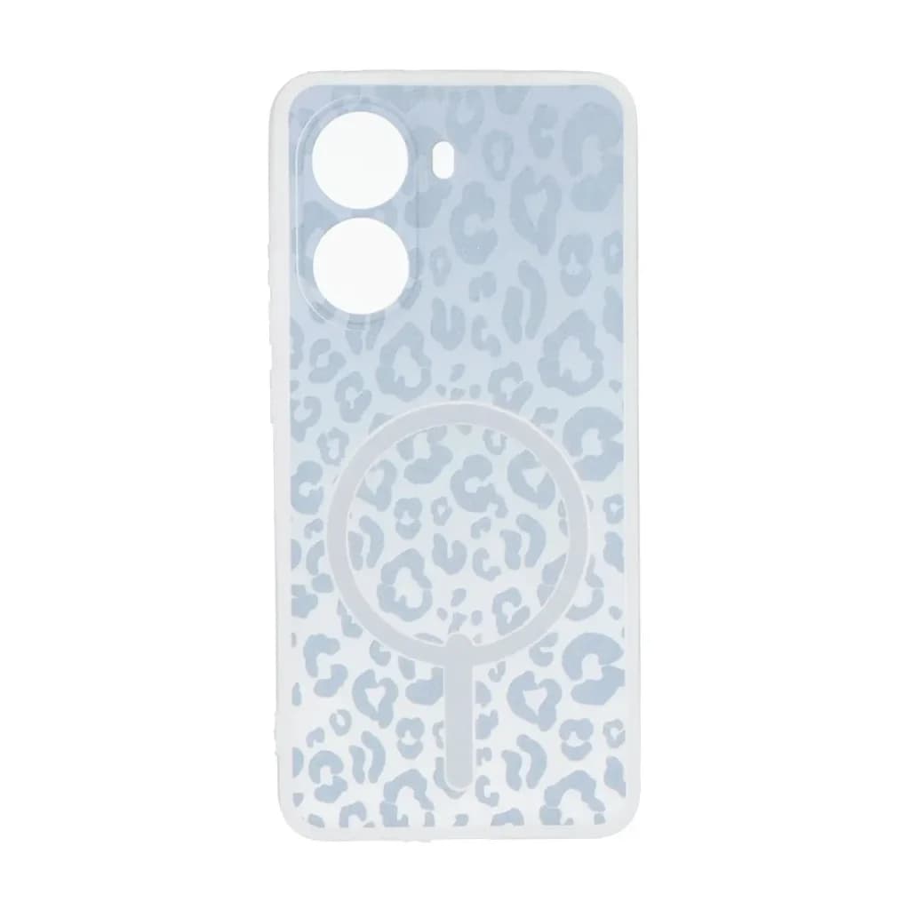 قاب ژله ای پلنگی طرح مگ سیف دور مات محافظ لنزدار Xiaomi Poco X7 Pro – خاکستری — تصویر ۲