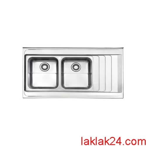 سینک استیل البرز مدل 60*734 روکار لگن چپ